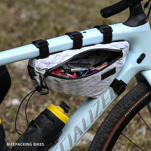 Rhinowalk Bike Triangle Frame Bag 1.7L, Waterproof Tool & Gear Bag with YKK Zippers, Cable Port & Pump Holder, Slim Fit – White by Rhinowalk - Image 9