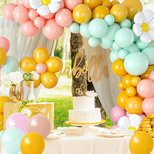 Daisy Balloon Garland Arch Kit,Pastel Pink Green Groovy Flower Theme Hippi Boho Balloons Garland For Birthday Baby Shower Bridal Wedding Decorations #TOP2
