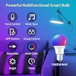 Matter Smart Light Bulbs| 9W 900LM Compatible with Alexa, Matter, Apple Home, Google Home| 2.4GHz WiFi Bluetooth Light Bulb|Music Sync A19 E26 RGBWW Color Changing LED Light Bulb| 2Pack - Image 2