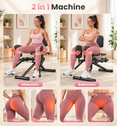 2-in-1 Hip Abductor Adductor Machine, Adjustable Resistance Glute Trainer by TYRSEN - Used condition - Image 2