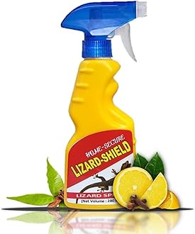 Home-Secure Lizard-Shield Lizard Repellent Spray-280ml | Natural | Chemical-Free | Non-Toxic | 90 Days Protection | Lime Scent (Pack of 2)
