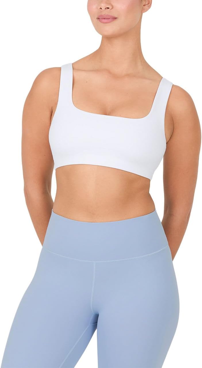 YITTY Active Square Neck Sports Bra for Women, Low Impact Wireless Workout Bra, Non-Padded, Yoga Gym