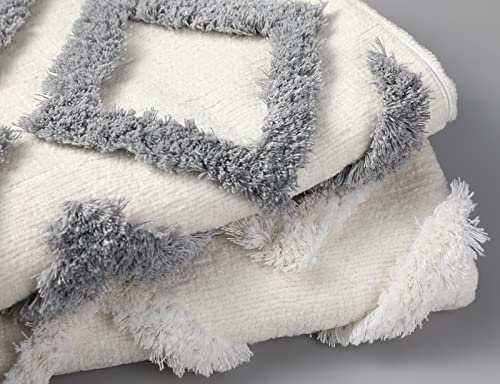Nuyecy Diamond Pattern Extra Long Pillow Covers 16 X 36,Plush Chenille Decorative Long Lumbar Pillow Covers Pillow Case Cushion Case For Sofa Couch Bed Livingroom Farmhouse,Modern Boho,Cream White #TOP3