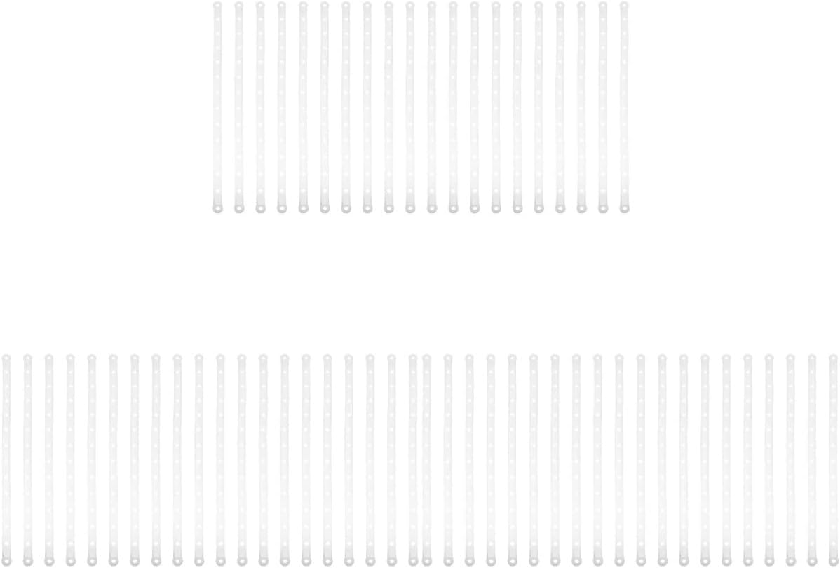 Cabilock 60pcs Non- Plastic Hanger Strips for Closet Organization Clothes Hanger Connection Strips for Coats Pants and Skirts White Hanging