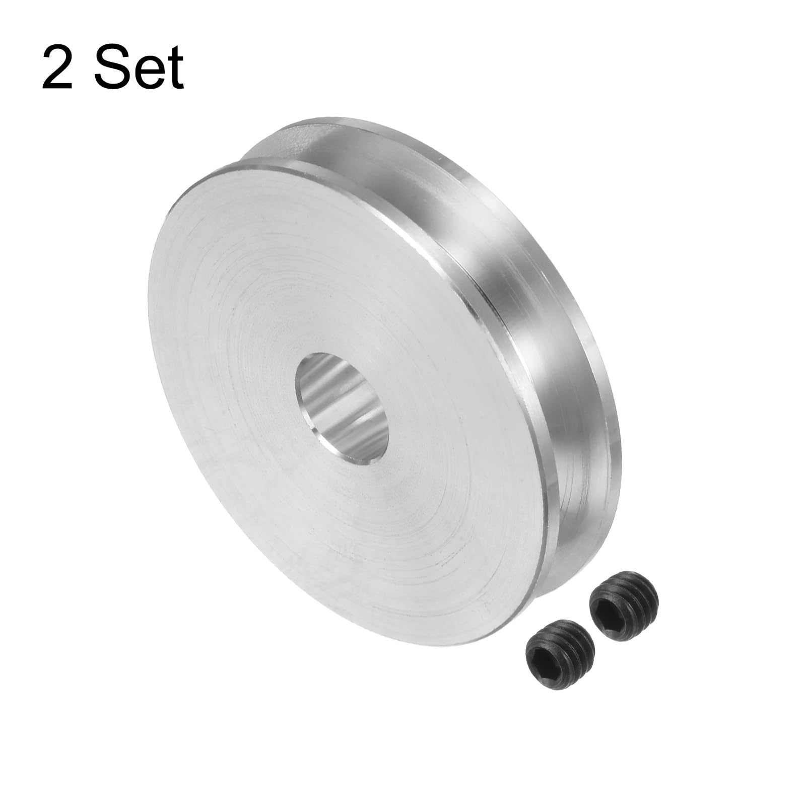 QUARKZMAN 2 Ensembles Poulie en V Diamètre Extérieur de 41mm Arbre Moteur | à Alésage de 8mm, en Alliage d'Aluminium, Rainure Simple, pour Courroie Ronde en PU de 3-5mm, Machine Forage