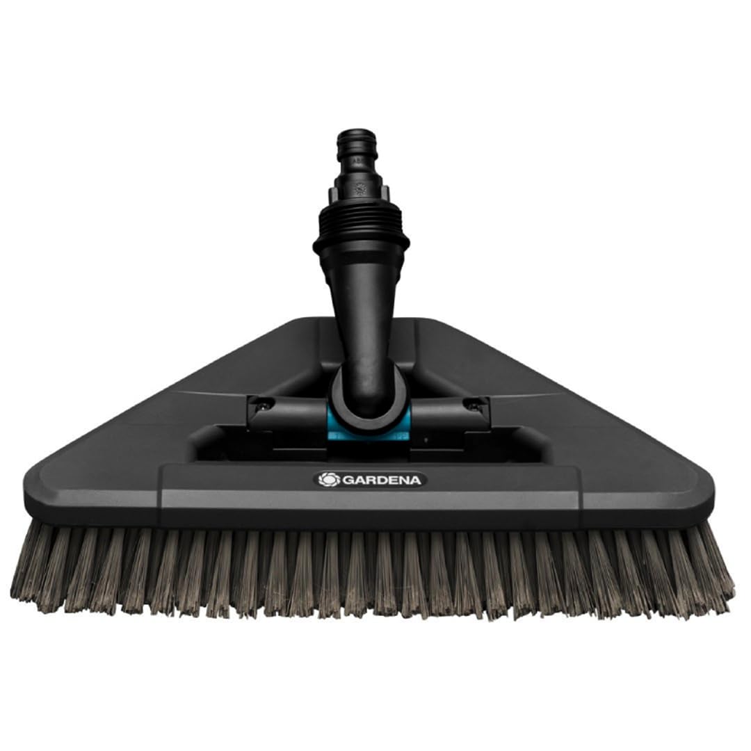 Gardena Cleansystem Cepillo Acoplable Suave Flex: Limpia Superficies delicadas, Forma Triangular, cerdas Suaves, Giratorio, conexión al Mango Cleansystem, para Superficies Grandes (18812-20)
