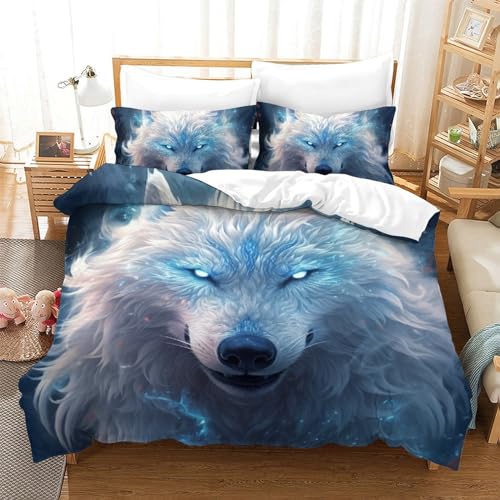 Housse de couette loup 3D impression haute définition en microfibre premium - 2