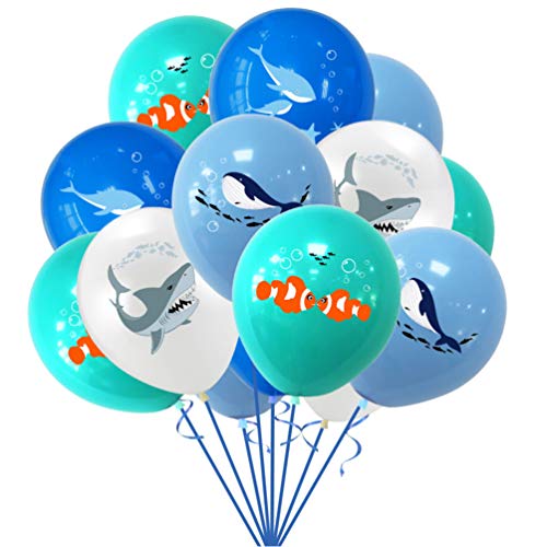 KESYOO 16 Pcs 12 Polegadas Oceano Balões de Látex Baleia Tubarão Golfinho Nemo Festa Balão Layout Su