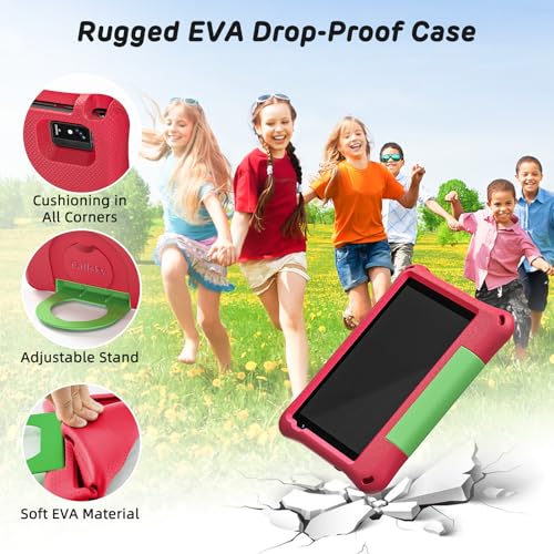Image of Callsky-Kids Kids Tablet 8 Inch Android 14 for Kid Octa-Core 64GB 2TB Expandable Toddler Tablet WiFi Children with EVA Shockproof Case, GMS Certified, Dual Camera, BT, Rose Red