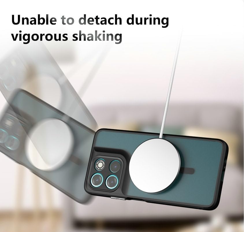 Image of Magnetic Case for Moto Edge 70 /X70 Air Case [Compatible with Magsafe Accessory] Translucent Matte Back Shockproof Protective Phone Case, Matte Black