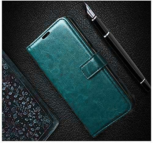 Image of Dkandy for Oneplus 11R 5G, Vintage Series Faux Leather Flip Wallet Case Stand with Card Holder & Magnetic Closure Flip Cover for Oneplus 11R 5G - Dark Green
