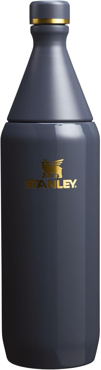Botella delgada para todo el día, 34 oz, brillo crepuscular | Tapa extraíble para añadir hielo | Botella de agua a prueba de fugas | Diseño delgado para viajes y gimnasio | Acero inoxidable aislado | Sin BPA