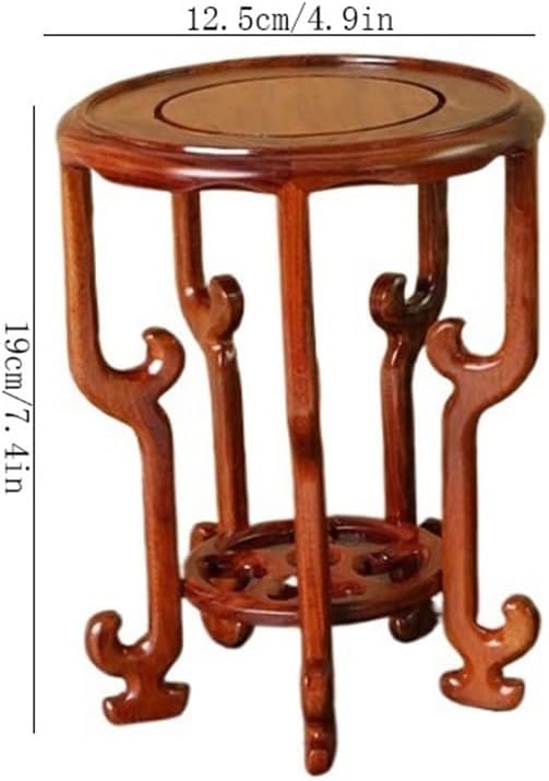 GLigeT 盆栽ベース 円形彫刻盆栽ベース アシッドブランチ 木製ディスプレイスタンド 花瓶魚飼育槽ティーポット用 中国製ディスプ