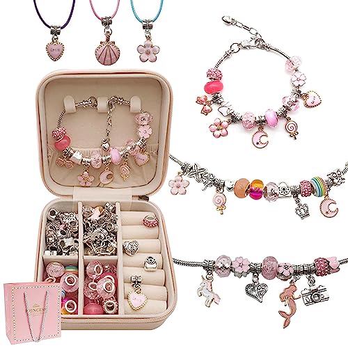 66 Pcs Bracelet Making Kit, Necomi® Jewellery Making Kit with Beads, Fantasy Charm Style Bracelet Making Kit