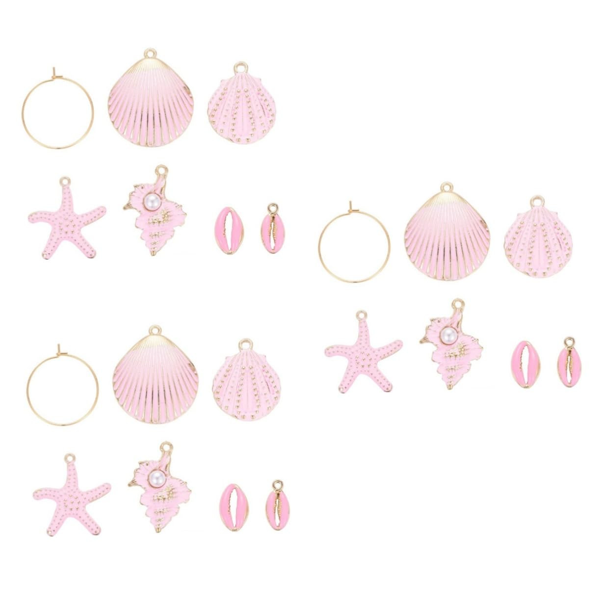 SHINEOFI Ciondoli Orecchini Fai Da Te Ciondoli A Conchiglia Per Ritrovamenti Di Gioielli Pendente Hoop Earrings Orecchino Fai Da Te Pendenti Per Orecchini Rosa