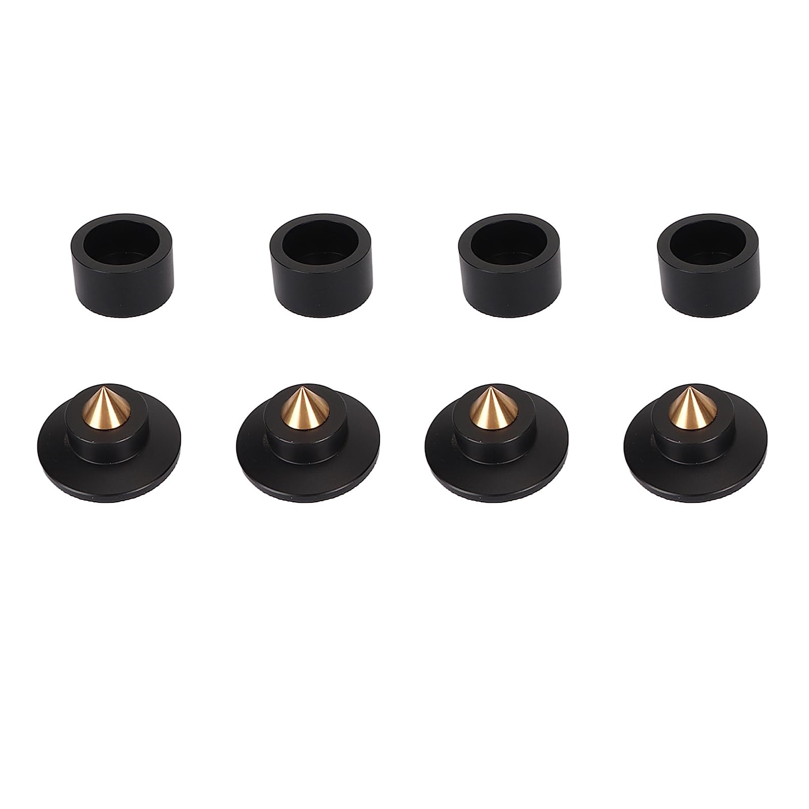 Piedini Isolanti per Altoparlanti HiFi Cuscinetti Ammortizzanti Premium per Giradischi Amplificatori Lettori CD 4 Pezzi Alluminio Rame (Nera)