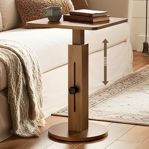 Behomes Aurin Adjustable Height Side Table, Couch Accent End Table