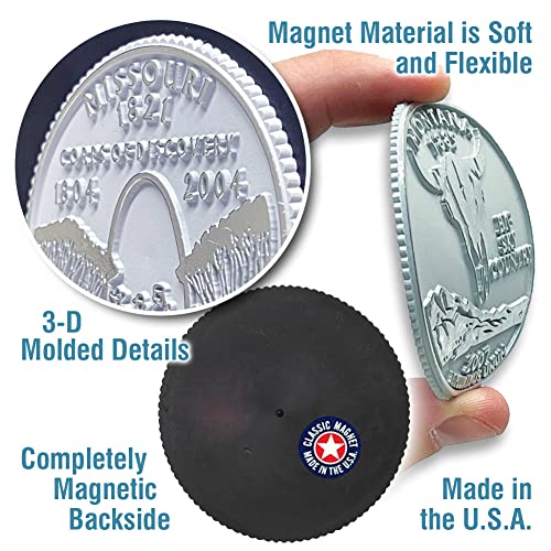 Imán decorativo Montana State Quarter de goma 3D miniatura 3
