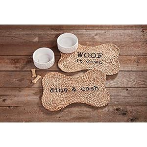 Mud Pie Jute Dog Bowl Mat, Dine Dash Mud Pie Jute Dog Bowl Mat Dine Dash