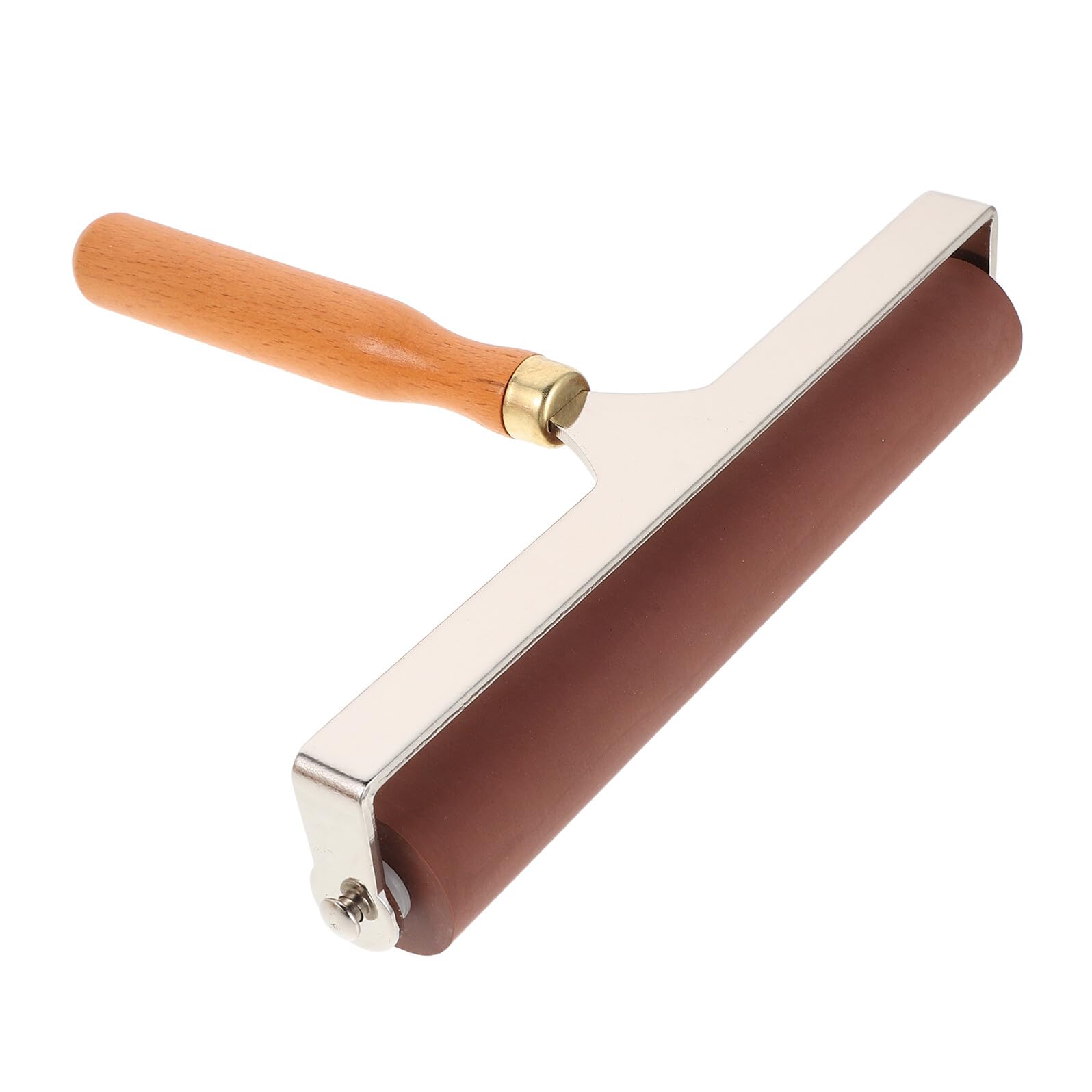 Rodillo de Goma de 20 Cm Mango de Madera, Herramienta de Rodillo para Impresión y Grabado, Brayer Artesanal para Tinta y Pegamento, Adecuado para Manualidades y Proyectos