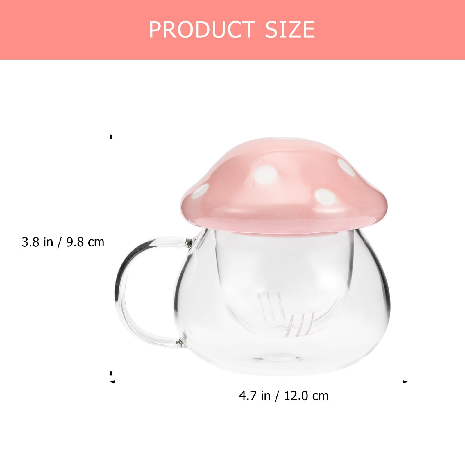 COLLBATH Teetassen Satz Niedliches Design 300ml Fassungsvermögen Pilzförmiges aus Keramik und Glas mit Tee Infuser Hitzebeständig für Zuhause und Büro