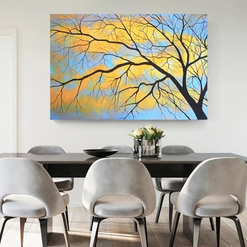 Art sur toile arbre coloré haut de gamme 60x80cm encadré