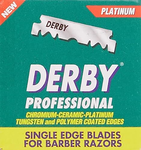 100 Derby Single Edge Razor Blades For Barbers Platinum Coated #TOP1