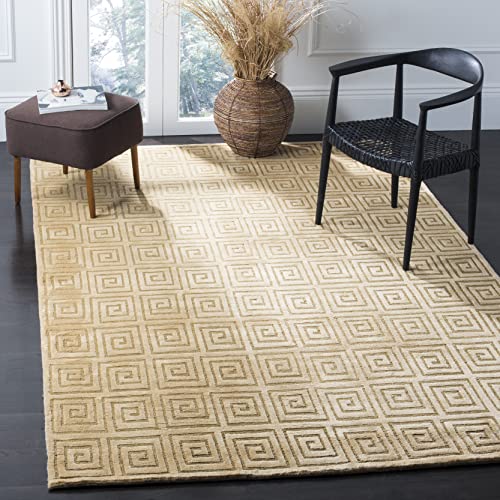 SAFAVIEH Tibetan Collection 6' x 9' Ivory TB108F Hand-Knotted Modern