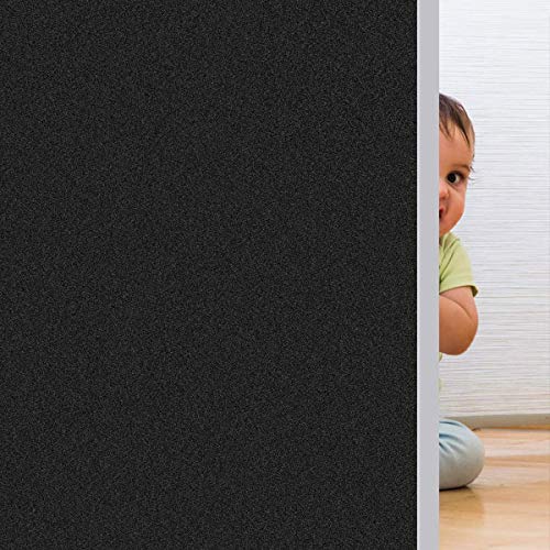 Coavas Blackout Window Film 100% Light Blocking Window Tint Privacy Room Darkening Static