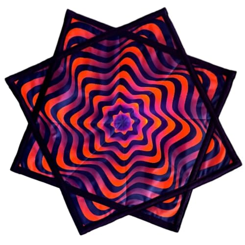 Image of Star Air Flow Star, Spinning Cloth Flowstar, Dapo Star, Perfect for Juggling and Flow Arts, Portable and Durable (Red UV)