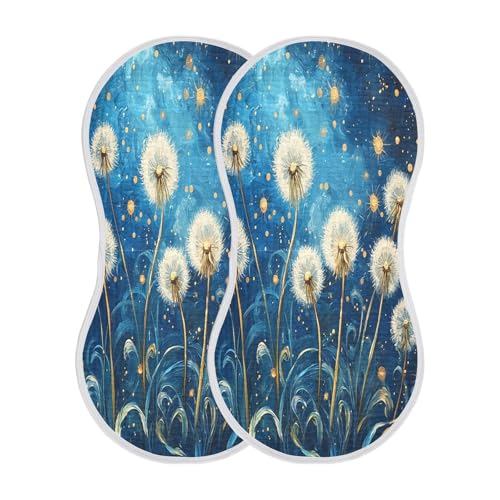 Painting Dandelions Burp Cloths Cotton Baby Washcloths,Large 22x11in Burping Cloth Absorbent and Soft for Newborn Baby Boys and Girls,1 Pack2