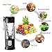 Portable Blender,Toycol Mini Personal Size Blenders for Smoothies and Shakes,USB Travel Juicer Cup Fruit Juice Mixer with 6 Updated Blades,usb Blender 13.5Oz Bottle (Black)