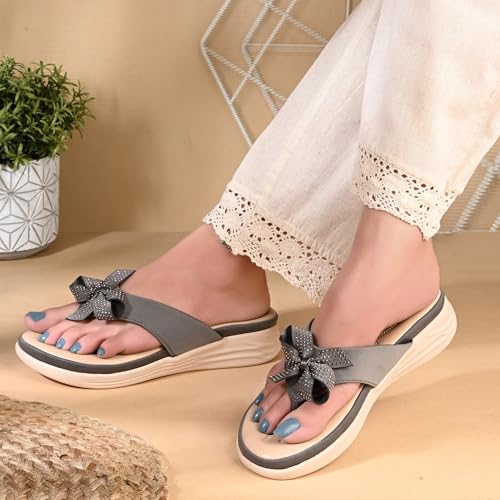 Image of Centrino Women's Sandals | Stylish Slip-On Sandals for Ladies | Durable Soft Cushioned Footbed for Comfort | Elegant & Trendy Design | Lightweight Daily And Casual Use Flip Flops (9343)