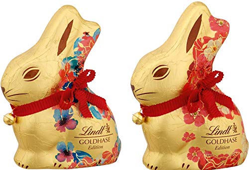 Lindt Goldhase - Limited Blumen Edition - Geschenk-Set für Ostern - Premium Vollmilch-Schokolade (3 x 100g) – Bild 3