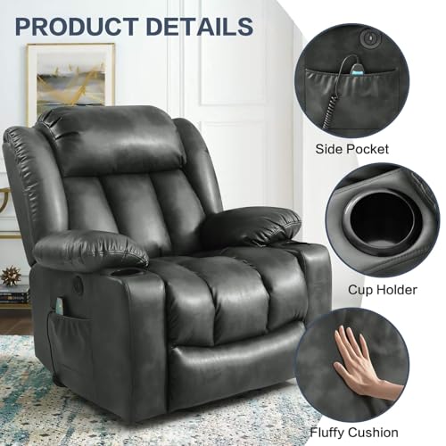 Sillón eléctrico reclinable con calefacción y masaje miniatura 4