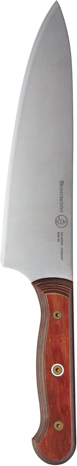 Messermeister Custom 8” Chef’s Knife, Terra Red - X50 German Stainless Steel - Rust Resistant & Easy to Maintain - Made in Solingen, Germany