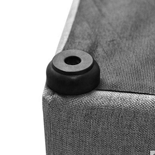 Tabouret pouf cube en cuir PU blanc 30x30x35 cm avec rangement - 5