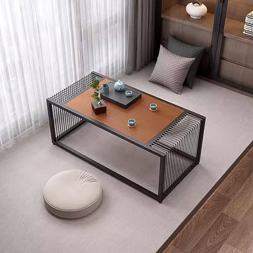 Table basse au sol moderne pour apéro entre amis et coin thé cosy dans le salon