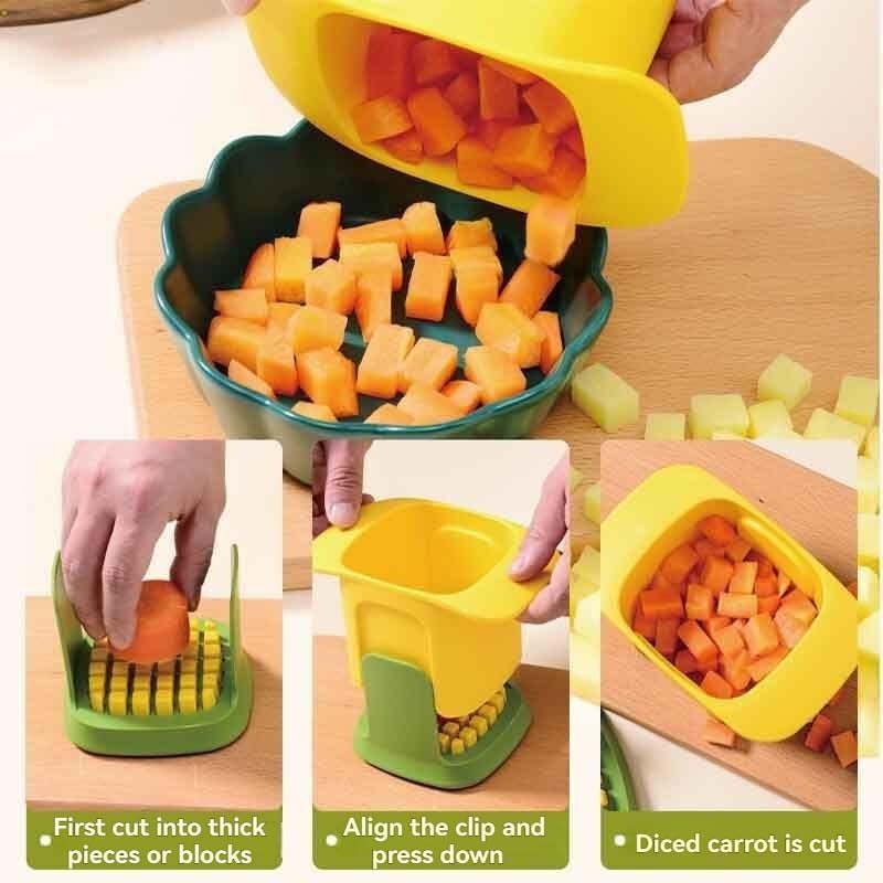 Cortadora manual multifuncional para vegetales amarilla miniatura 3