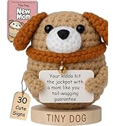 New Mom Gifts for Women - Tiny Dog Crochet With 30 Cute & Empowering Affirmation Cards for Moms -...
