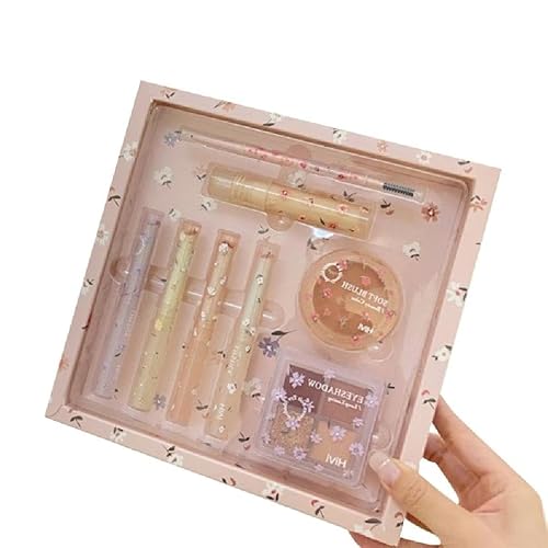 Kit de maquillaje todo en uno, sombra de ojos mate para niña, lápiz de cejas de doble extremo, corrector líquido, lápiz labial, colorete, set de