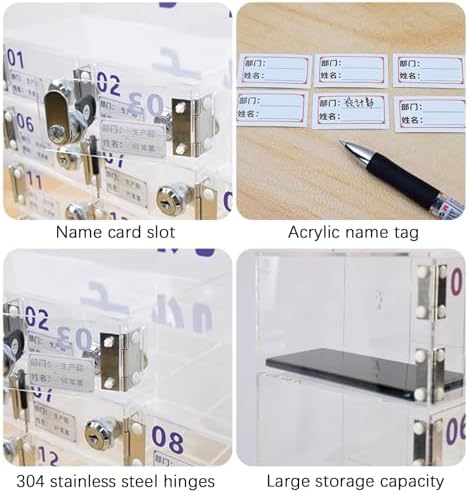 Transparent Mobile Phone Locker - Lockable Desktop Storage Box for Employees - Secure Mobile Phone Storage Cabinet for Office Use