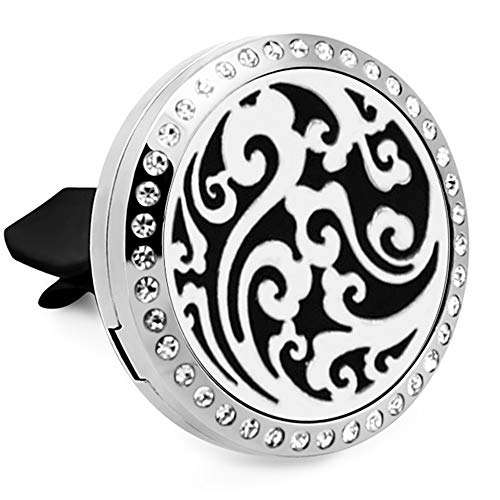 Aromatherapy Car Diffuser, GerTong Vent Clip Essential Oil Diffuser for Car Air Freshener, 11 Refill Pads (Cloud)