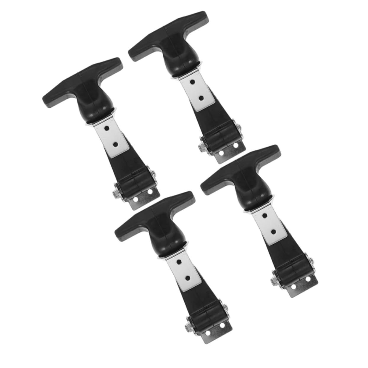 NULYLU 4pcs Stainless Steel Rubber Toggle Latch Set Spring Mechanism for Toolboxes Cabinets and Travel Applications