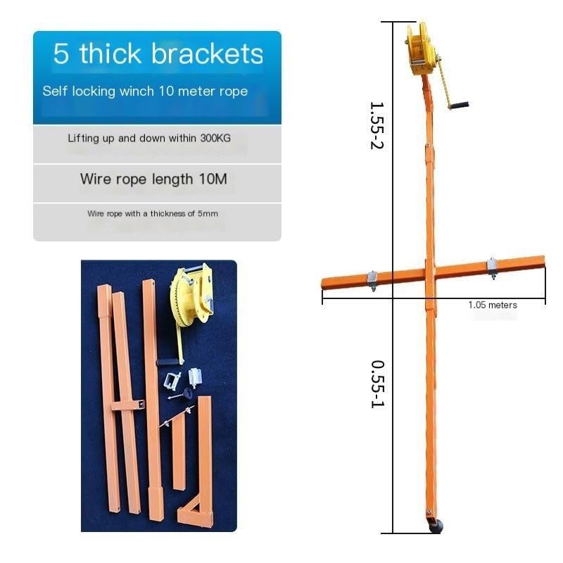 icVantA Self-Locking Hand Winch + Bracket, Used for Outdoor Unit Installation of Air Conditioners, High-Altitude Lifts (Color : 150kg Shelf+Self-Lock Winch 10m) (300kg Shelf+Self)