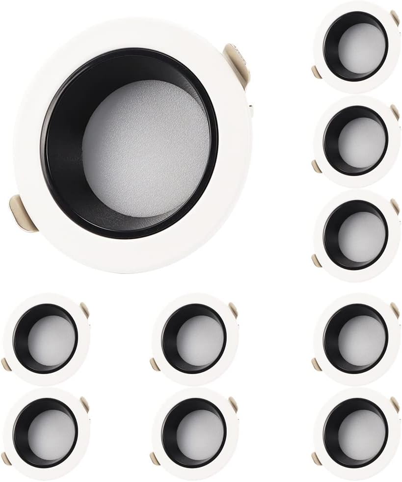 Led Recessed Lighting, Baffle Trim, Cri80, Dimmable Recessed Lighting, Led Recessed Downlight, Led Recessed Light Fixtures Simple Retrofit Installation - No F,6ocs