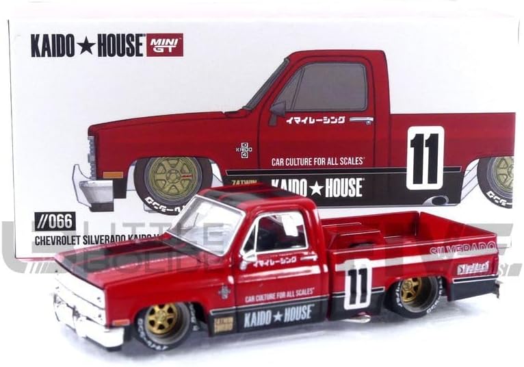 True Scale Miniatures Model Car Compatible with 1983 Chevrolet Silverado KAIDO V1 (Red) Limited Edition 1/64 Diecast Model Car Kaido House KHMG066