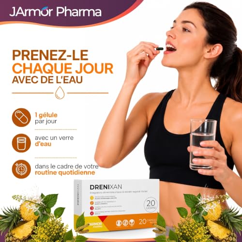 Retention d'Eau Drainant Puissant - Draineur - Diurétique Drainant - Drainage Lymphatique Circulation Sanguine Jambes -Drenixan 20 Gélules Concentrées Avec De La Bromélaïne – vue 5