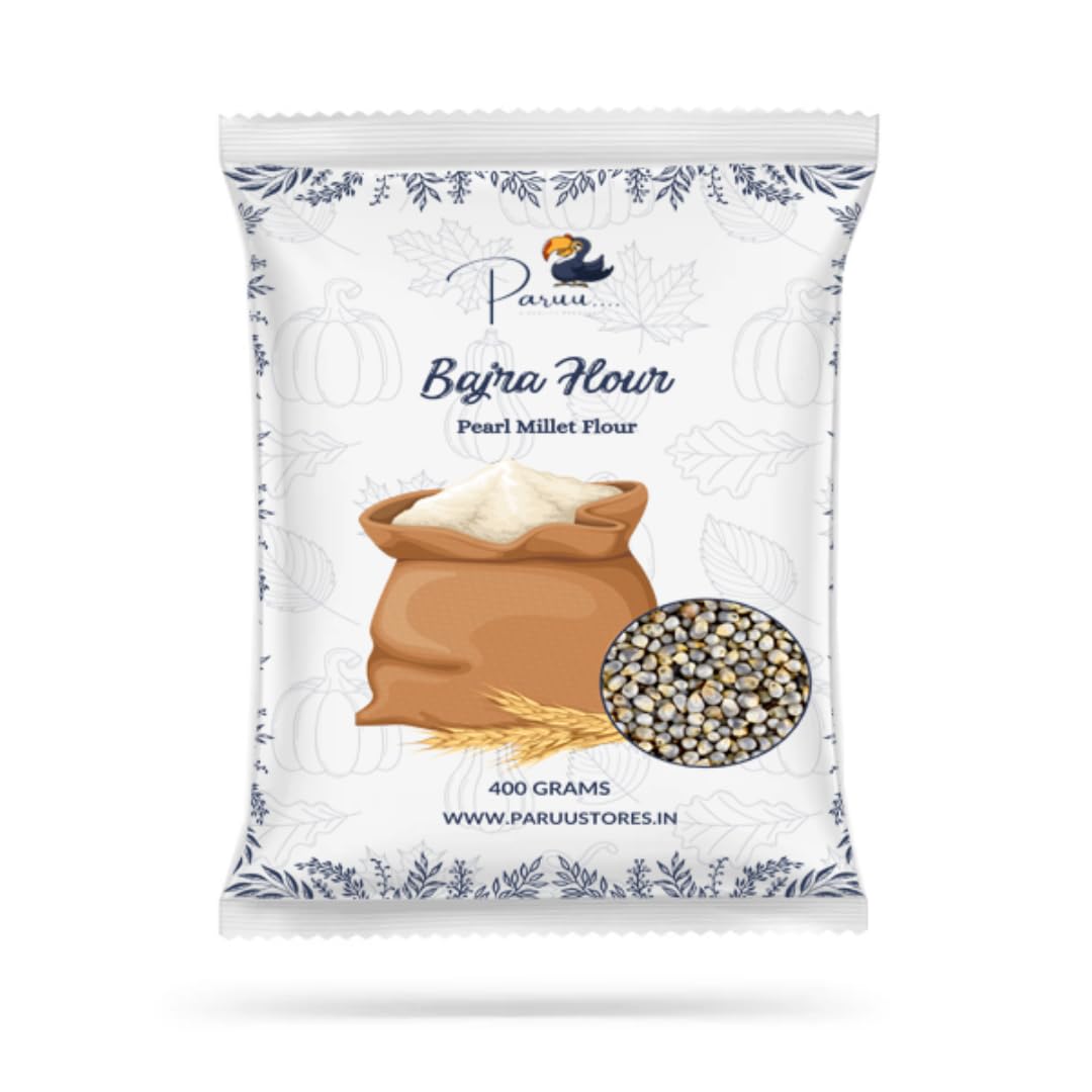 Paruu Bajra Flour 800gm – 100% Pure Pearl Millet Flour | High Fiber & Gluten-Free | Rich in Iron, Protein & Essential Nutrients | Stone-Ground & Preservative-Free | Healthy & Wholesome Rotis | From Farm to Your Home