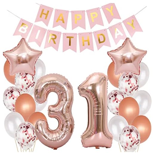 Globos 31 cumpleaños decoración mujer oro rosa 31 cumpleaños decoración para mujer 31 años decoración de cumpleaños mujer 31 cumpleaños decoración muji